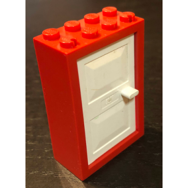 red door frame 2 x 4 x 5 with white door 1 x 4 x 5 4130 4131