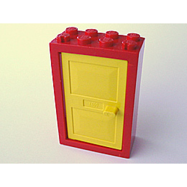 red door frame 2 x 4 x 5 with yellow door 1 x 4 x 5 4130 4131