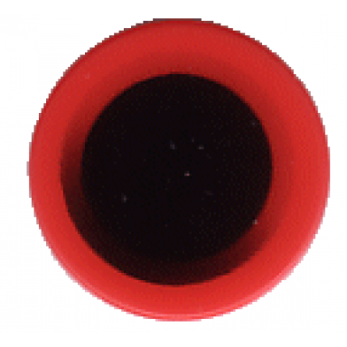 red tile round 2 x 2 with black circle with fade pattern
