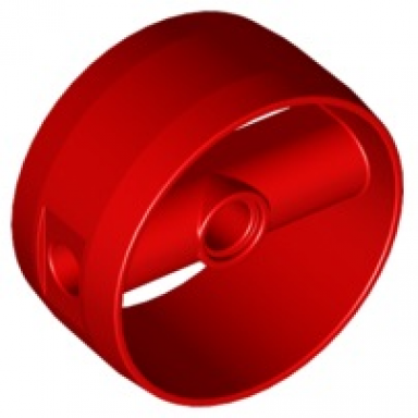 red cylinder 4 x 4 x 1 2 3 with pin holes and center bar