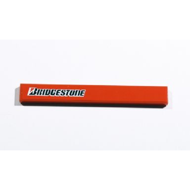 red tile 1 x 8 with bridgestone pattern on left sticker - set 8674