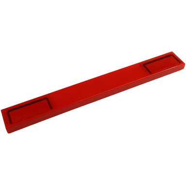 red tile 1 x 8 with 2 dark red half rectangles headlights pattern stickers - set 76934