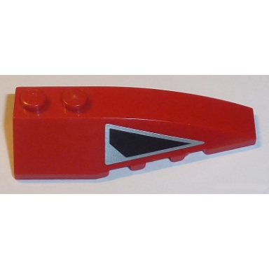 red wedge 6 x 2 right with black and silver air inlet pattern sticker - set 8108