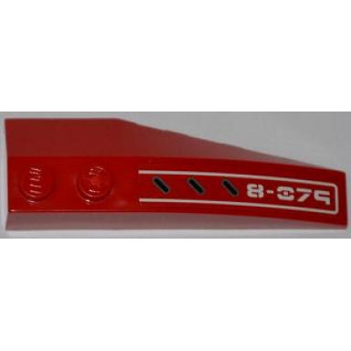 red wedge 6 x 2 left with vents and white 8-079 pattern sticker - set 8079
