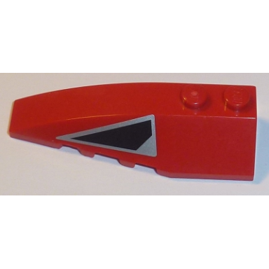 red wedge 6 x 2 left with black and silver air inlet pattern sticker - set 8108