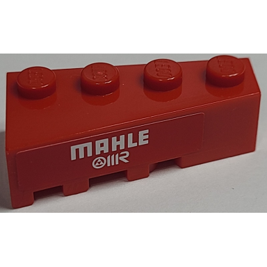 red wedge 4 x 2 right with white mahle oiir logos pattern sticker - set 8157