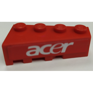 red wedge 4 x 2 right with white acer pattern sticker - set 8142-1