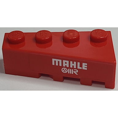 red wedge 4 x 2 left with white mahle oiir logos pattern sticker - set 8157