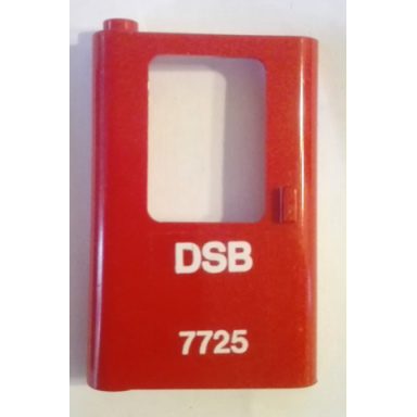 red door 1 x 4 x 5 train left thin support at bottom with white dsb 7725 pattern sticker - set 7725