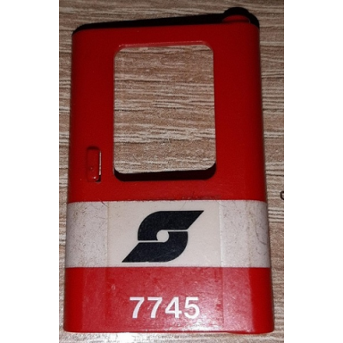red door 1 x 4 x 5 train right thin support at bottom with white stripe and austrian railways logo and 7745 pattern sticker - set 7745