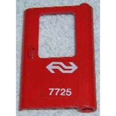 red door 1 x 4 x 5 train right thin support at bottom with dutch ns 7725 pattern sticker - set 7725