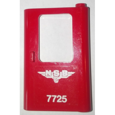 red door 1 x 4 x 5 train right thin support at bottom with white nsb 7725 pattern sticker - set 7725