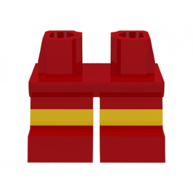 red legs short with molded horizontal yellow stripes pattern