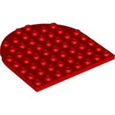 red plate round 8 x 8 rounded end