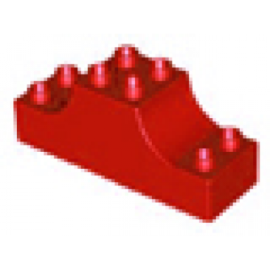 red duplo brick 2 x 6 x 2 arch inverted double