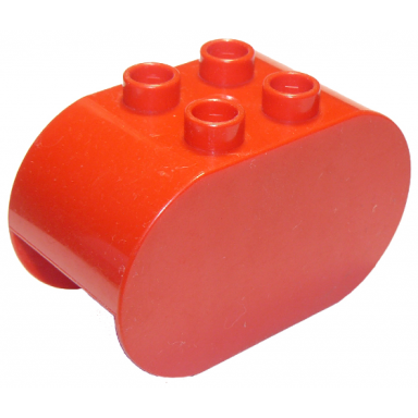 red duplo brick 2 x 4 x 2 rounded ends