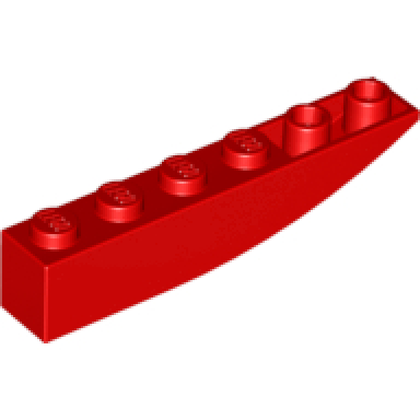 red slope curved 6 x 1 inverted