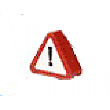 red duplo brick 1 x 3 x 2 triangle road sign with exclamation mark pattern