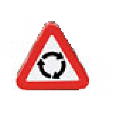 red duplo brick 1 x 3 x 2 triangle road sign with 3 round arrows turning right pattern sticker - set 9211