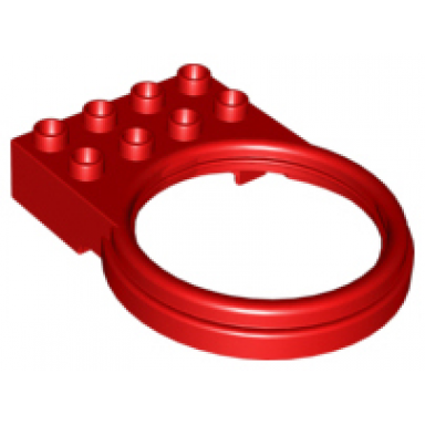 red duplo ball tube holder with 2 x 4 brick base