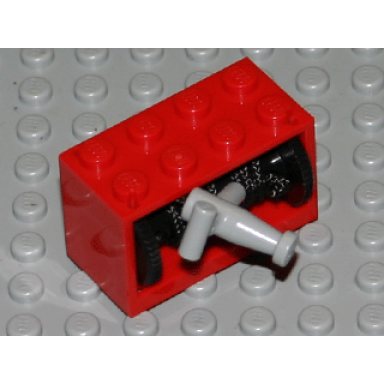 red string reel 2 x 4 x 2 holder with black drum with black string 24l with light gray hose nozzle t handle 4209 4208 22921