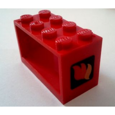red string reel 2 x 4 x 2 holder with classic fire logo pattern