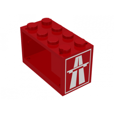 red string reel 2 x 4 x 2 holder with highway pattern