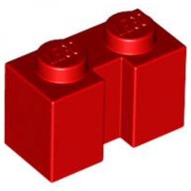 red brick modified 1 x 2 with channel