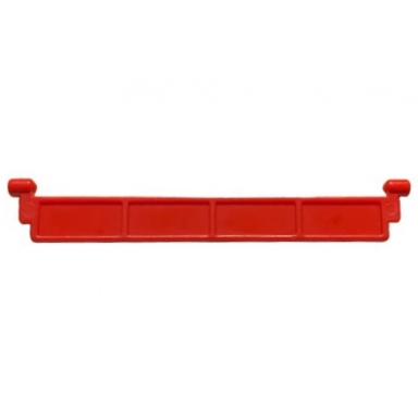 red garage roller door section without handle