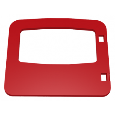 red duplo door window pane 1 x 4 x 3 with single pane and interior top clip
