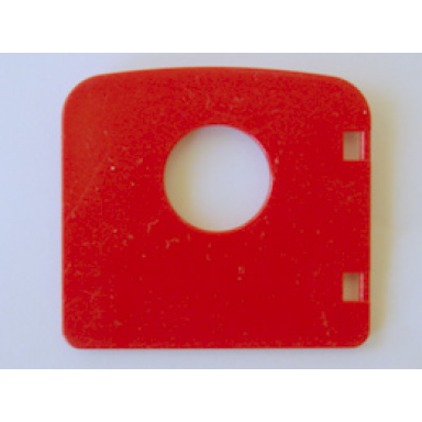 red duplo door window pane 1 x 4 x 3 with porthole