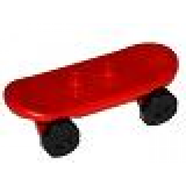 red minifigure utensil skateboard deck with black wheels 42511 2496