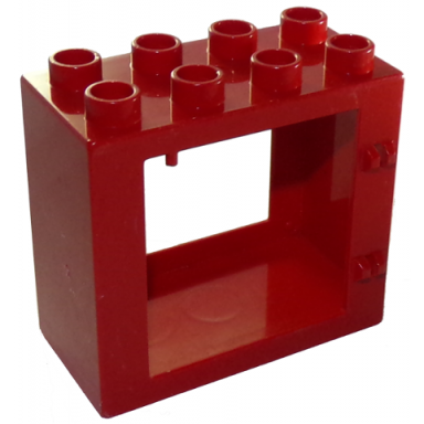 red duplo door window frame 2 x 4 x 3 flat front surface