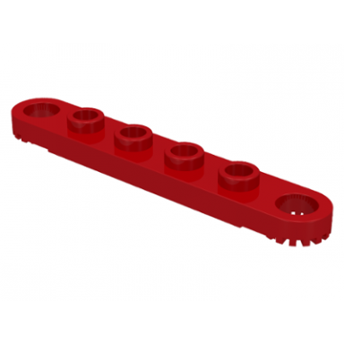 red technic plate 1 x 6 with toothed ends