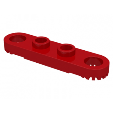 red technic plate 1 x 4 with toothed ends
