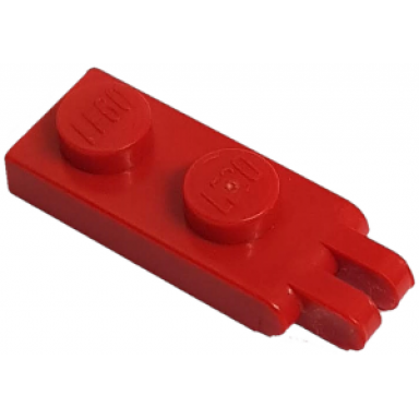 red hinge plate 1 x 2 with 2 fingers on end - solid studs