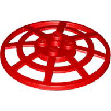 red dish 6 x 6 inverted radar webbed - type 2 underside attachment positions at 90 degrees