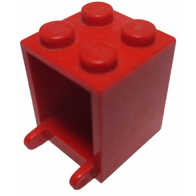 red container box 2 x 2 x 2 - solid studs