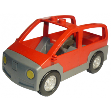 duplo car with 2 studs on roof dark bluish gray base