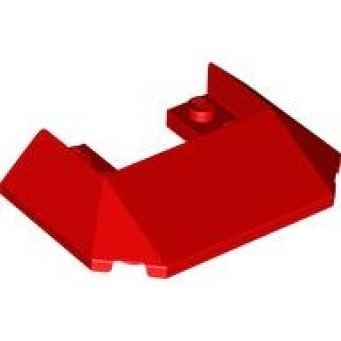 red wedge 6 x 4 cutout train roof with 9 large bottom tubes