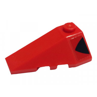 red wedge 4 x 2 triple left with black arrow pattern sticker - set 76895