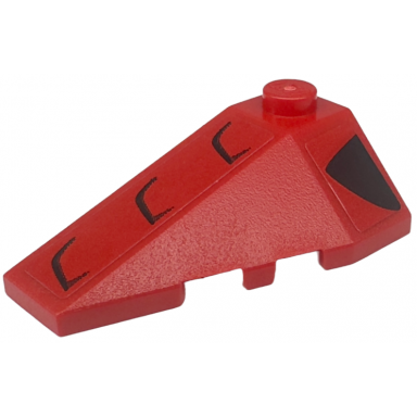 red wedge 4 x 2 triple left with black air vents and curved lines pattern stickers - set 76914