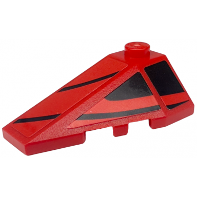red wedge 4 x 2 triple left with black stripes pattern stickers - set 76916