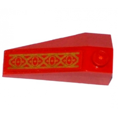 red wedge 4 x 2 triple right with gold geometric pattern sticker - set 70738