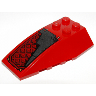 red wedge 6 x 4 triple curved with diamond sheet metal and armor plate pattern sticker - set 9448