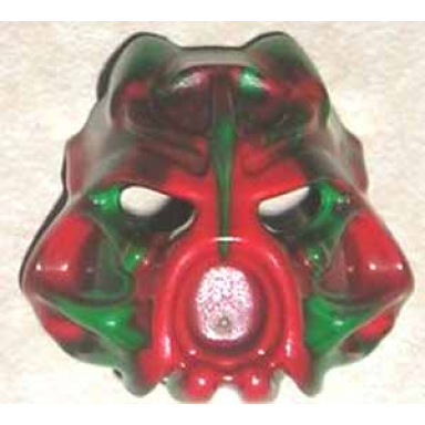 red bionicle mask hau nuva poisoned - green stripe on forehead