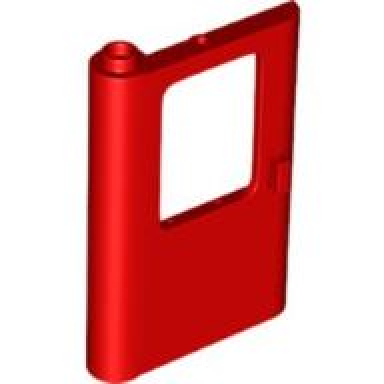red door 1 x 4 x 5 train left thick support at bottom