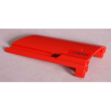 red technic panel fairing 20 large long small hole side a with pininfarina pattern sticker - set 8653
