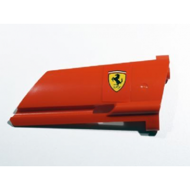 red technic panel fairing 20 large long small hole side a with ferrari logo pattern sticker - set 8674