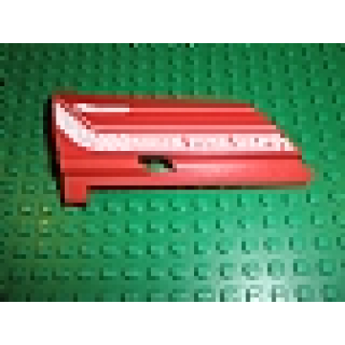 red technic panel fairing 21 large long small hole side b with aviation fire dept pattern sticker - set 8454